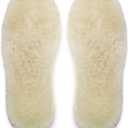 Happystep Genuine Sheepskin Insoles - Premium Lambswool and Sheepskin Top Layer, Felt Bottom for Ultimate Warmth, Comfort and Cushioning (Women 6)