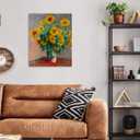 Woxfcart Sunflower Flower Decor Wall Art, 16 x 20 Monet Floral Painting Artwork Canvas Print for Bathroom Bedroom, Ready to Hang