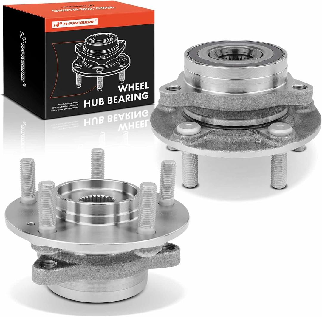A-Premium 2 x Front or Rear Wheel Bearing and Hub Assembly with 5-Lug Compatible with Hyundai & Kia - 2017-2023 - Elantra, Elantra GT, Ioniq, Kona, Veloster, Veloster N, Niro, Seltos