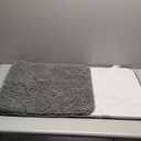 LOCHAS Luxury Bathroom Rug Shaggy Bath Mat 24 x 40 Inch, Washable Non Slip Bath Rugs for Bathroom Shower, Soft Plush Chenille Absorbent Carpets Mats, Gray (Grey)