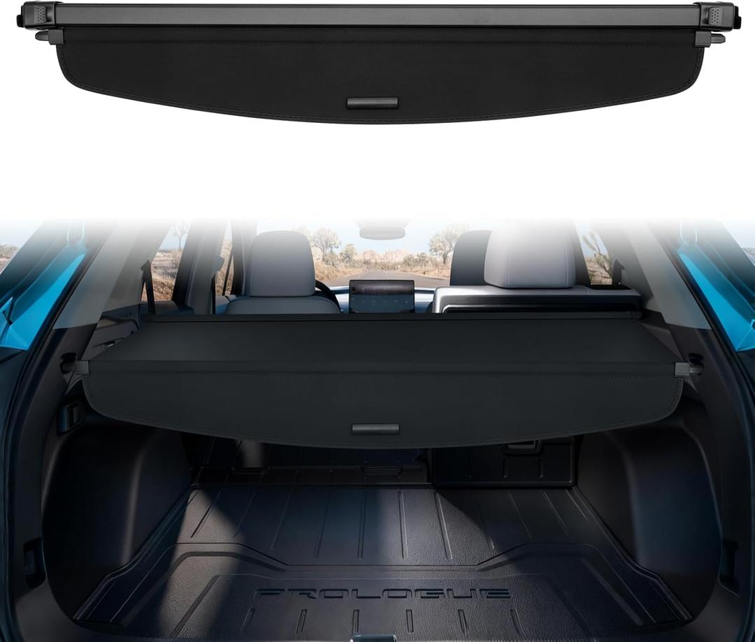 Powerty Retractable Cargo Cover for Honda Prologue/Chevy Blazer EV 2024-2026 (Not for Blazer), Canvas Texture Trunk Cover Privacy Screen Rear Security Shade for Prologue/Blazer EV Accessories