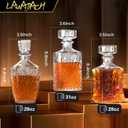 Whiskey Decanter, Liquor Decanters Set of 3, Glass Alcohol Bottle for Vodka, Tequila and Bourbon Unique Whiskey Bar and Party Decorations (28oz*2, 31oz*1)
