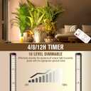 bedee LED Grow Light for Indoor Plants: 65 Inch Full Spectrum Plant Lights for Seed Starting with Timer and 10 Level Dimmable Standing Plant Growing Lamp for Greenhouse with Hanging Accessories