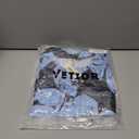 VETIOR Somerset Mini Dress Older Person Friendly Womens Elastic Smocked Waist Henley Neck with Ruffled Sleeves and Pockets (Small, Gray Blue Floral-bestselling)