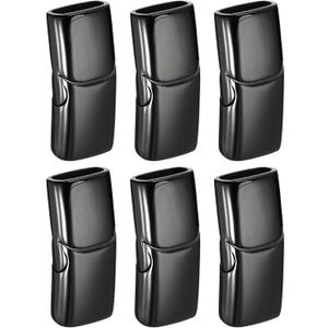 uxcell 6Pcs 8mmx4mm Flat Leather Clasps, Jewelry Bracelet Clasps Flat Closure End Caps for Jewelry Bracelet Craft Making Supplies DIY, Black