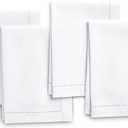 Encasa XO White Cloth Napkins Set of 4, 10"x17" | Solid Color Cotton Dinner Napkins | Washable & Reusable Wedding Napkins for Holiday Dinners, Party, & Everyday Table Decor