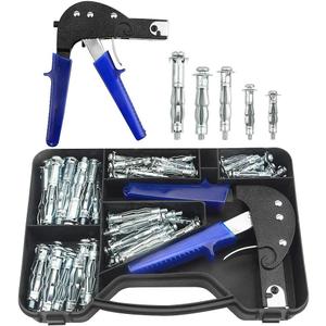 TOVOT 77PCS Wall Anchor Setting Tool Heavy Duty Hollow Wall Anchor Tool with 5 Sizes Molly Bolts Hollow Drive Wall Anchor Screw Kit (M4 M5 M6)