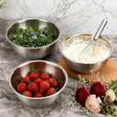 12 Pcs 304 Stainless Steel Mixing Bowls with Graduations, Metal Serving Salad Bowls, Reusable Baking Food Storage Containers for Baking, Cooking, Making Salads, Soups, Ice Cream, Noodles, cereal, 6.7"W x 2.7"H