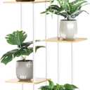 GLOKUUCA 6 Tier Plant Stand Indoor Outdoor, Wood Metal Corner Shelf, Multiple Flower Pot Rack Holder Shelves, Planter Shelf Display Storage Organizer White