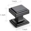 Ravinte 30 Pack Matte Black Square Kitchen Cabinet Knobs,Zinc Solid Drawer Pulls,Farmouse Cabinet Handles for Cupboard, Dresser, Closet and Bathroom, Modern Cabinet Hardware for Cabinets