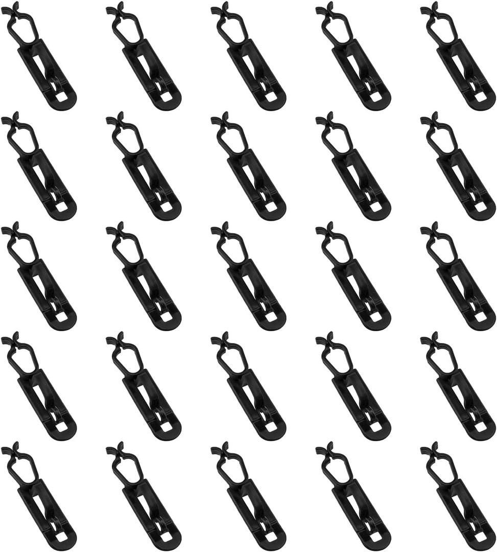 Christmas Gutter Clip Christmas Clips Plastic Icicle lamp Holder Ridge line Christmas Lights Clips for Holiday Outdoor Roofs, Shingles, Ridge Lines, Fence gutters Hook Black 30pcs