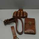 Renaissance Belt Pouch Medieval Viking Pirate Leather Bag Potion Bottle Set Skirt Hike Halloween Cosplay Costume Accessorie (Brown-Bottle, Belt Pouch)