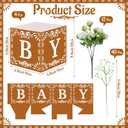 2 x 4 Sets Cielito Lindo Party Decoration, 4 Mexican Flower Boxes with 52 Artificial Flowers, Mexican Baby Shower Centerpieces, Mexica Table Decor for Papel Picado Talavera Party(Baby,Brown)