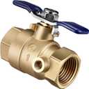 Saillong Brass Backflow Ball Valve with Test Port, 1 Inch FPT Threaded Shut Off, Full Port Ball Valve for Residential Water Plumbing