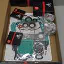 Top End kit STD Piston & Ring + Gasket Seal + Exhaust Valve + Intake Valve Spring Rebuild Kit Compatible with EZGO Fuji Robin 295cc Golf Cart EH29C 4 Cycle MCI Engine 1991-2002