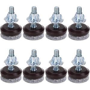 Sumnacon Adjustable Felt Pads Furniture Levelers for Table, Chair, Furniture Legs, 8 Pcs Heavy Duty High Density Felt Floor Protector with Metal T-Nuts - Adjustable Height 0.5" to 1"