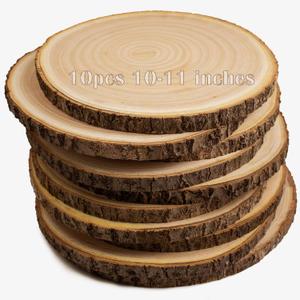 SENMUT 10 Pcs Large Wood Slices for Centerpieces 10-11 inches Wood Rounds for Tables Decor Rustic Wood Circles for DIY Crafts and Wedding Decor Round Wooden Discs Wood Slice Ornaments