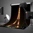 Black Backdrop Background for Photography Lights up The Eiffel Tower Backdrops for Photoshoot 6X9ft Use for Photography Backdrops Wedding Party Happy Birthday Backdrop 6X9ft Standard Size