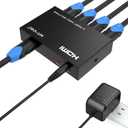 MT-ViKI HDMI Splitter 1 in 4 Out, 4K 30Hz Powered HDMI Distributor for 4 Monitors, Supports 3D & HDCP 1.4, Mirror Only, Compatible with Gaming Consoles, Streaming Sticks & PCs, with Power Adapter