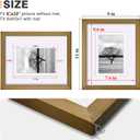 Egofine 8x10 Picture Frames 4 Pack, for Pictures 4x6 or 5x7 with Mat Made of Solid Wood Covered by Plexiglass for Table Top Display and Wall Mounting Photo Frames, Light Brown