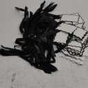 200 Pcs Scallop Name Place Cards for Table Setting DIY Wedding Placecards with Ribbon Include 100 Name Table Cards and 100 Ribbon for Weddings Party Celebrations Supplies (Black)