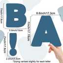 300 PCS Large 7" Font Navy Bulletin Board Letters and Punctuation Cutouts Set Slate Blue Theme Decoration Letters for Classroom Alphabet Poster Wall Bulletin Board Display Home School Decor