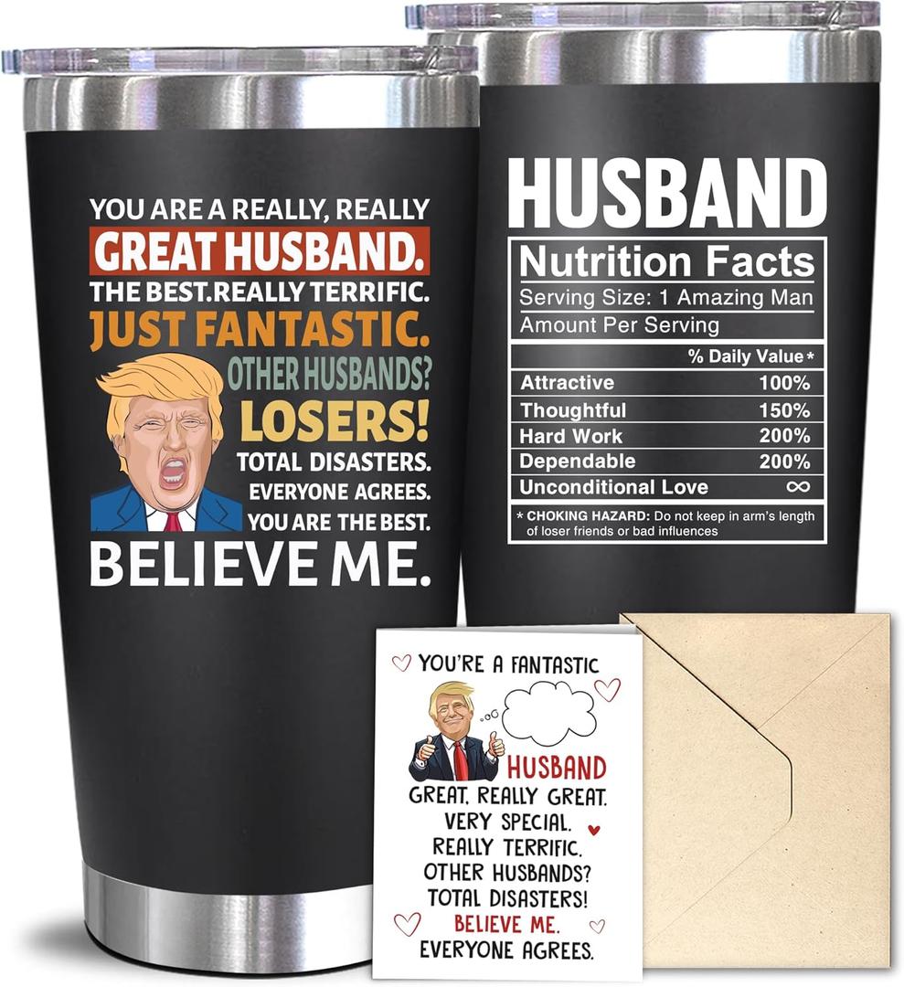 NewEleven Father's Day Gift For Husband - Husband Birthday Gifts, Anniversary Romantic Love Present Ideas For Him - Funny Present For Hubby, Him From Wife - 20 Oz Tumbler
