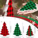 BBTO 6 Pieces Buffalo Plaid Tiered Tray Decor Wood Table Christmas Tree Rustic Wooden Pine Decor Christmas Tree Sign Xmas Table Centerpieces Sanding Wood Sign for Home Fireplace