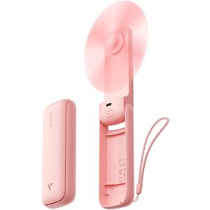 Aecooly Slim Handheld Fan, Mini Thin Portable Fan, Small Rechargeable Pocket [24H Max Cooling Time], Battery Powered Foldable Personal for Travel, Summer, Gifts for Women, Girls -Pink