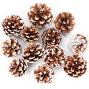 27 Pcs Big Size Snow Natural Pine Cones with Strings, 2“-3.5“ Rustic Pinecones Bulk Christmas Hanging Ornaments for Xmas Tree Decoration, DIY Crafts, Holiday, Wedding, Party