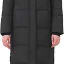 ANYIELIEMO Women's Long Thickened Down Jacket with Thermal Lining, Extended Length Winter Warm Puffer Down Coat with Hem Slit (US, Alpha, X-Large, Regular, Regular, Black)