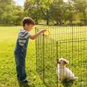 Dog Playpen - Foldable Metal Exercise Puppy Play Pen with 8 24x30in Panels - Indoor/Outdoor Pen with Door for Dogs, Cats or Small Animals by PETMAKER
