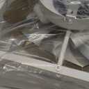 LEDIARY Caged Low Profile Ceiling Fans with Lights and Remote, White Square Flush Mount Ceiling Fan, 6 Speed and Reversible, Small Farmhouse Bladeless Ceiling Fan for Bedroom, Kitchen, Dining Room