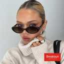 Retro Oval Sunglasses for Women Men Fashion Small Oval Sunglasses 90s Vintage Shades (3 Pack (Black/Grey+ G15+ Brown Gradient))