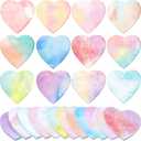 Teling 24 Pack Heart Shaped Sticky Notes Valentine's Day Sticky Notes 3 x 3 Inch Cute Fun Heart Pad Colorful Sticking Power Memo Pads for Lover Valentines Gift Office School Supplies(Vivid Color)
