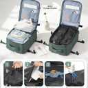 WONHOX Vacuum Seal Backpack for Travel with Air Pump Compression Daypack Personal Item Carry on Flight Approved Vacpack Laptop Space Saver Bags Storage with Vacuum System Travel Bag Women Men Green