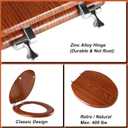 Elongated Toilet Seat Molded Wood Toilet Seat with Zinc Alloy Hinges, Easy to Install also Easy to Clean, Anti-pinch Wooden Toilet Seat by Angol Shiold (Elongated, Brownish Yellow)