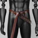 Medieval Knight Sword Holster with Pu Leather Waist Belt Dagger Frog Scabbard Viking Pirate LARP Rapier Holder Cosplay