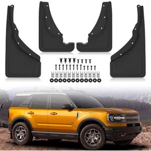 Mud Flaps for Bronco Sport 21-24, Front Rear Splash Guards Mud Guards Flares for Ford Bronco Sport 2021 2022 2023 2024 Accessories, Replace OEM #M1PZ-16A550-AA #M1PZ-16A550-BA (4PCS,Black)