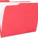 The File King 1/3 Cut Red File Folders Letter Size - 100 Pack | Colored Manilla Folders 8.5 x 11 | Made in the USA | Assorted 3 Tab Red Color Manila File Folder | Heavy Duty Basic Paper Filing Folder