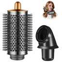 Large Round Volumizing Brush for Dyson Airwrap with Adaptor for Dyson Supersonic Hair Dryer HD01 HD02 HD03 HD04 HD07 HD08, Hair Styling Tool for Add Shine Smooth Volumious