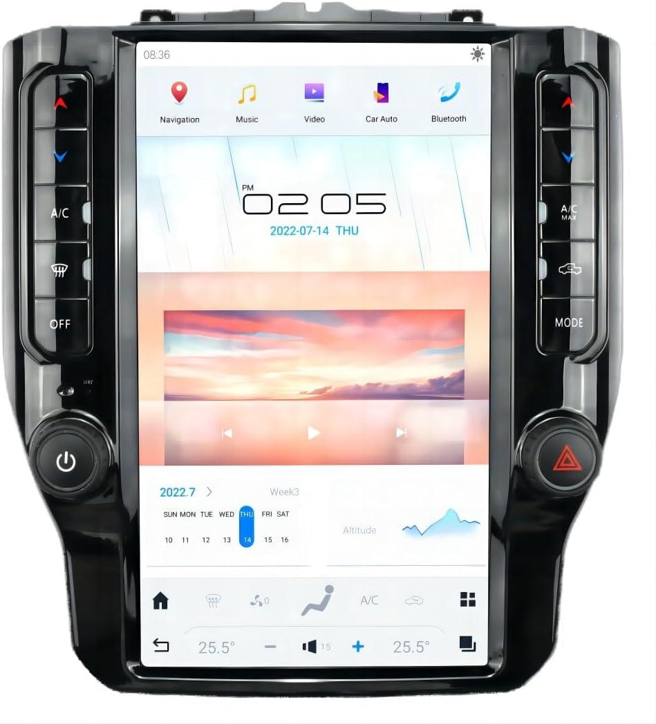 12.1"Android13 Car Radio Stereo for Dodge Ram 1500/2500/3500/4500 2019-2025 | RAM 5500 Wireless CarPlay/Android Auto, WiFi/4G, DSP Audio, OEM Camera/Steering Wheel Control, AC touch control App Download