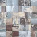 Peel and Stick Tiles (AC Distressed Blue, 3.5MM Thick 12"x12" 5pc/Pack) Vinly for Kitchen Decor DIY, Vintage Toned Mosaic Pattern, for Fireplace, Laundry Table, Bathroom Car Camper (Distressed Barn Wood)