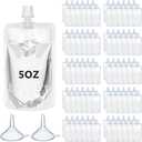 100 Pcs Plastic Pouches Bulk Clear Juice Bags Squeeze Pouches Plastic Leak Proof Bags with Funnel for Party Favors (5 oz)