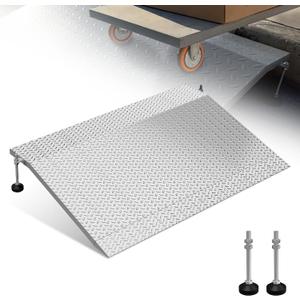 Door Threshold Ramp, 3-6" Adjustable Height Rise Threshold Ramp for Doorways, 39.4" Portable Self Supporting Entry Handicap Ramp, 1000lbs Load for Wheelchairs, Scooters, Uneven Surfaces, Carbon Steel