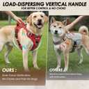 SlowTon No Pull Dog Harness, Heavy Duty No Choke Pet Harness with 2 Leash Clips and Easy Control Vertical Handle, Adjustable Soft Padded Dog Vest for Small, Medium and Large Dogs (Red, Large)