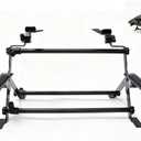 Portable DJ laptop stand; adjustable tilt angle and width, anti-slip design, DJ stand for laptop and controller; the perfect choice for your DJ rig at home, workstation, or on tour.