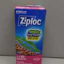 Ziploc Snack Bags with EasyGuide Texture, Small Plastic Storage Bags with Grip 'N Seal Technology, 50 Bags Total