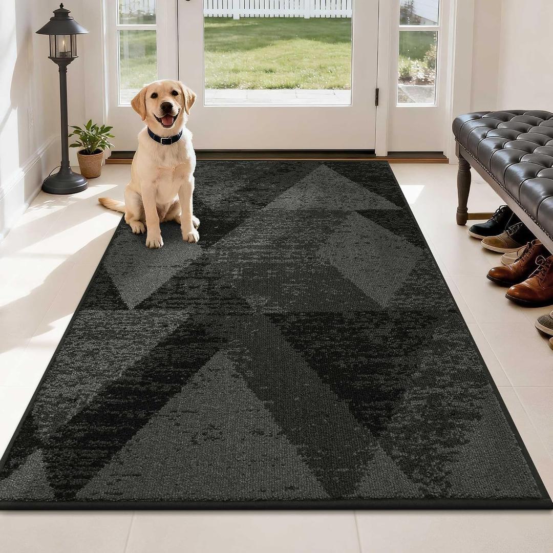 COSY HOMEER Entryway Rugs Doormat 36"x60",Non-Slip Absorbent Mat,Dark Gray
