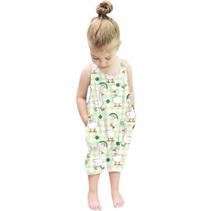 RAISEVERN Toddler Girls Halter Backless Romper Baby Kid Jumpsuit Pants Clothes with Pocket Size 1-6 T (White)
